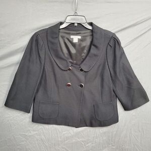 Ann Taylor Black Blazer Jacket Size 12 Buttons 4